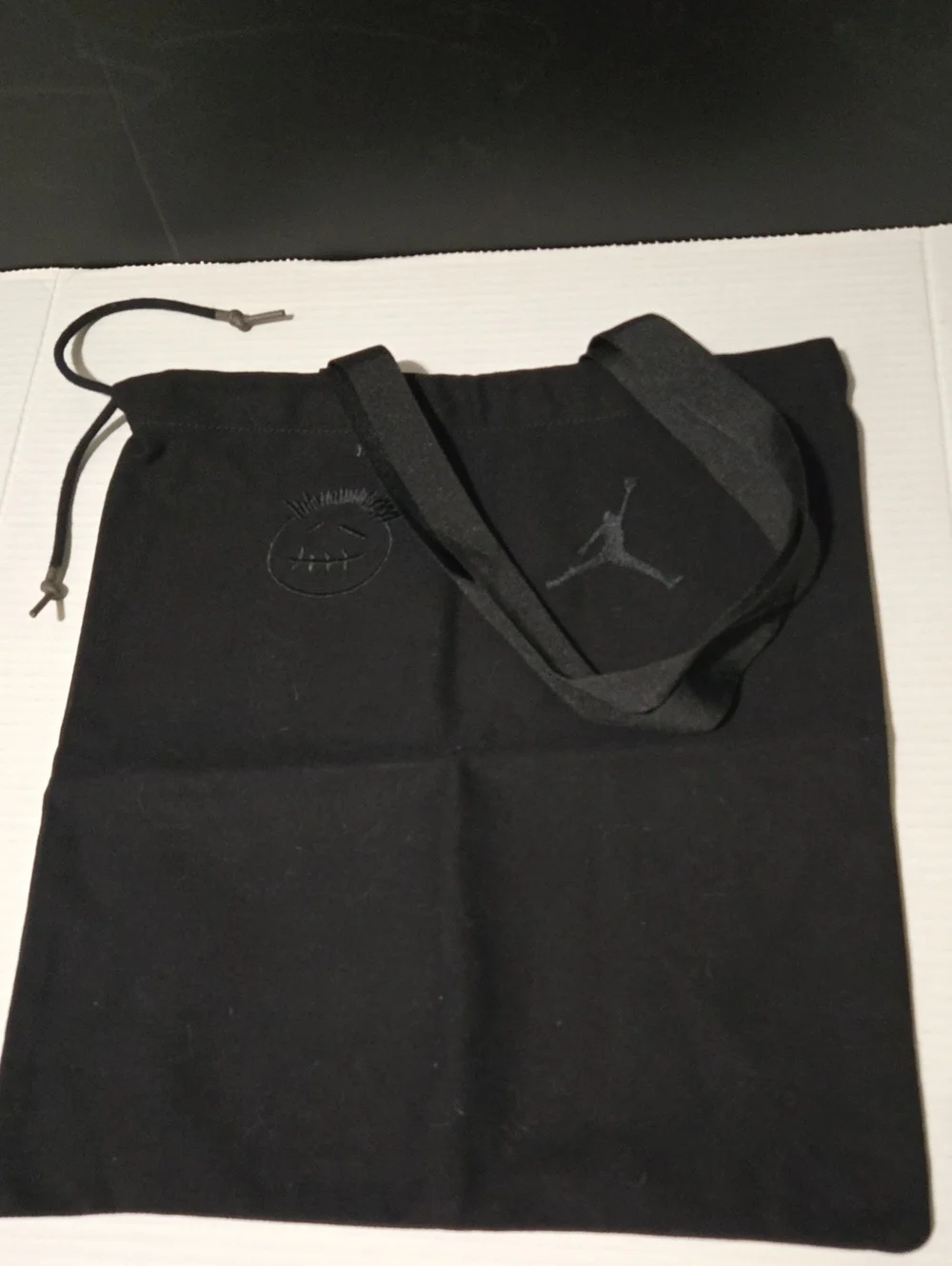 Travis Scott/ Jordan Black Drawstring Shoulder Tote with Jumpman Logo